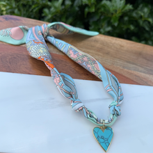 Load image into Gallery viewer, Trending Scarf Necklace with Turq Heart