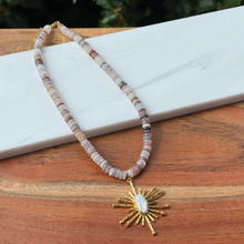 Load image into Gallery viewer, Beaded Necklace with Pearl Sunburst 🌹
