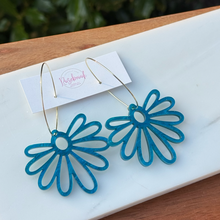 Load image into Gallery viewer, Hoops in Bloom-dk turq 🌹
