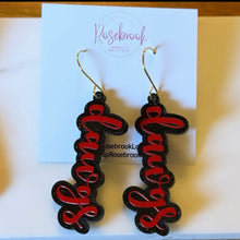 Load image into Gallery viewer, dawgs in script-red/black
