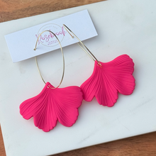 Load image into Gallery viewer, Pink Ginko Statment Hoops 🌹
