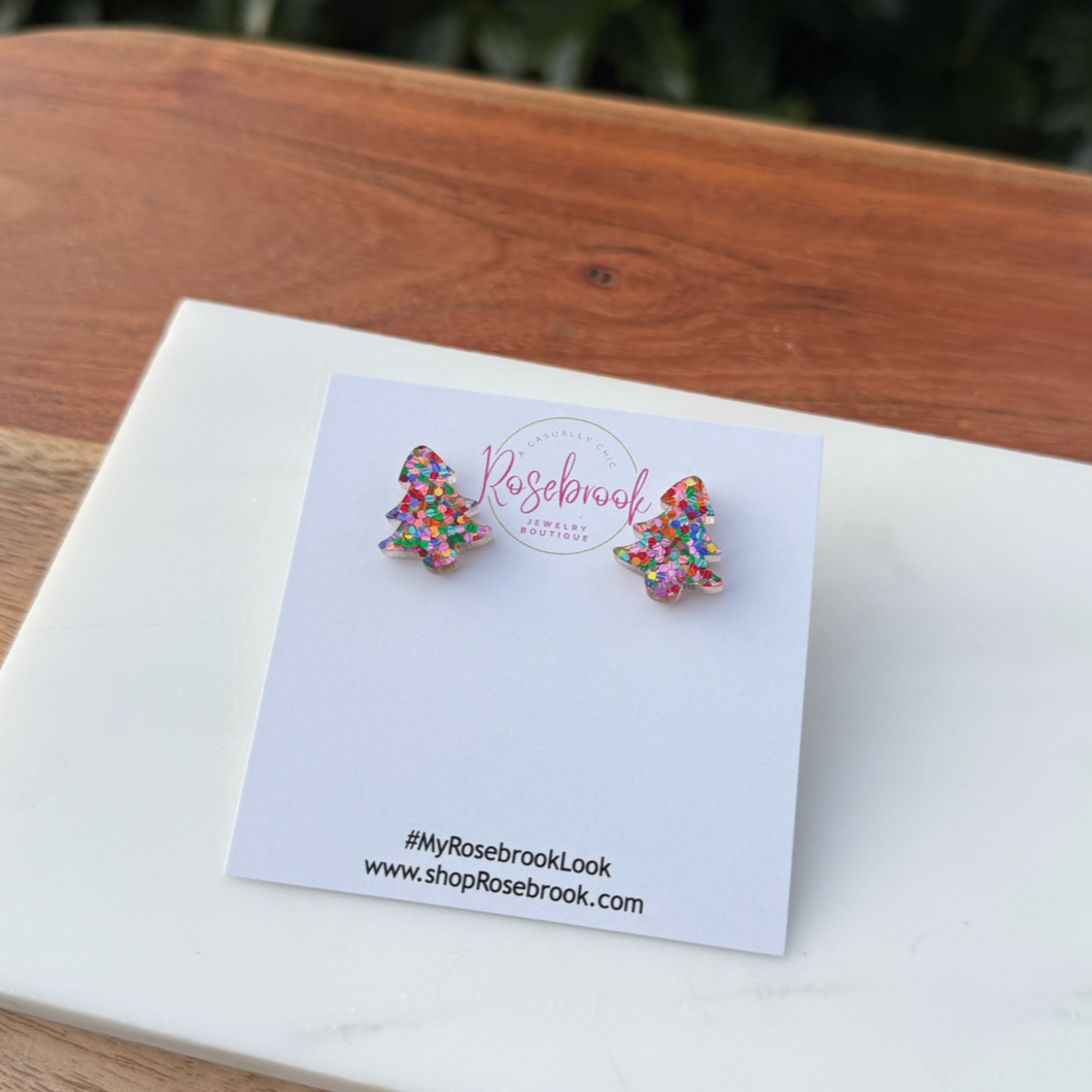 Sparkle Christmas Tree Studs
