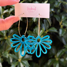 Load image into Gallery viewer, Hoops in Bloom-dk turq 🌹
