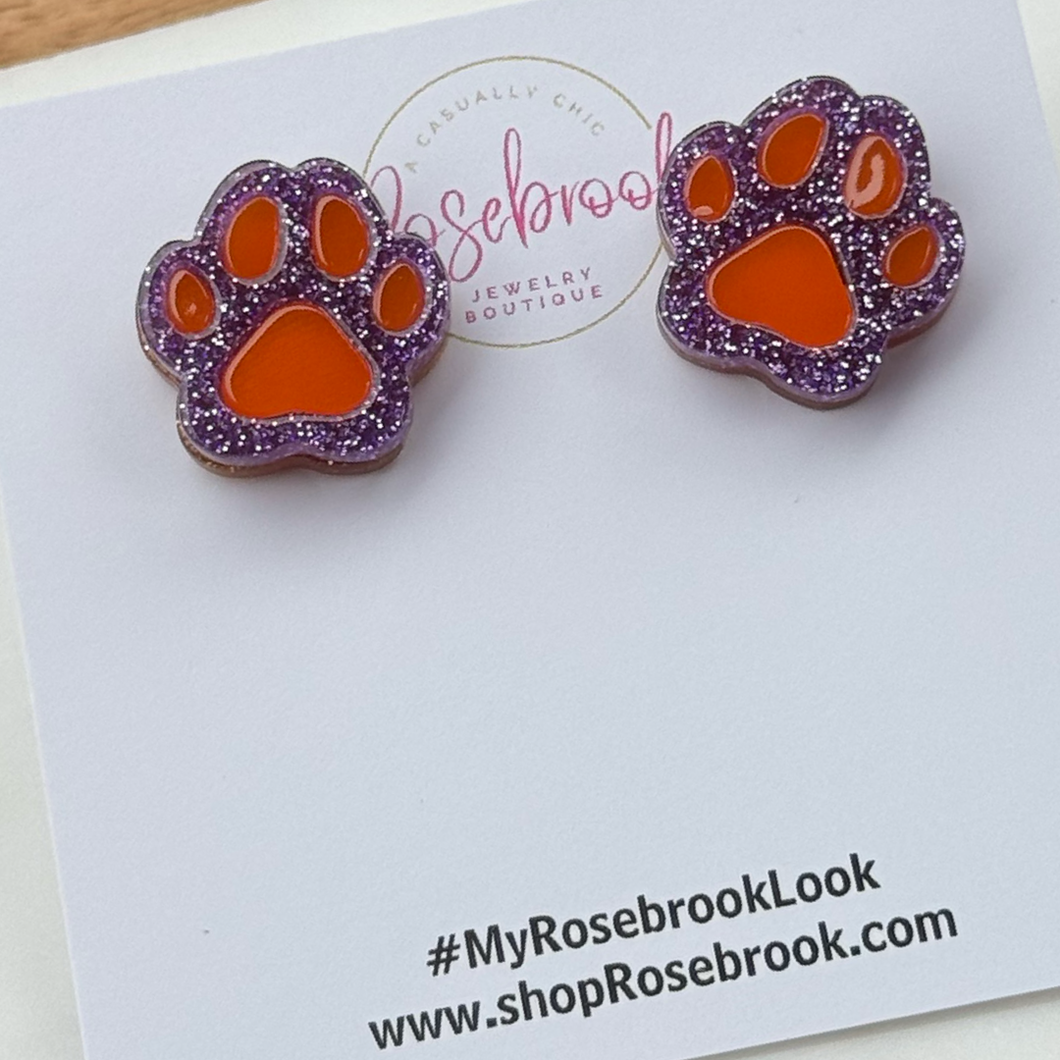 Glittery Clemson Paw Posts