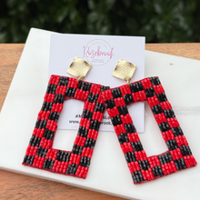 Load image into Gallery viewer, Checkered Red/Black Statement Posts
