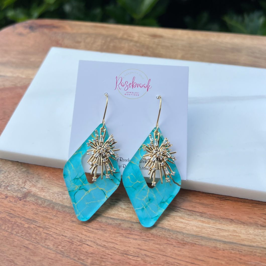 Dazzling Turq Dangles 🌹